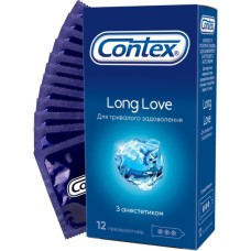 Презервативи Contex Long Love з анестетиком латексні з силікон. змазкою 12 шт. (5060040302545)