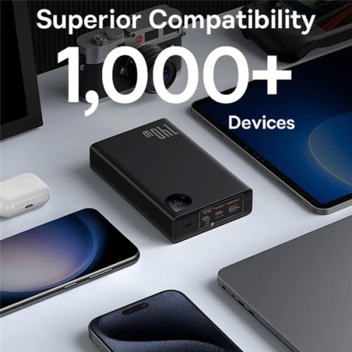 Батарея універсальна Baseus Adaman Metal Digital Display 24000mAh 140W, Black (P10021508113-00) (P10021507112-02 / P10021508113-00)