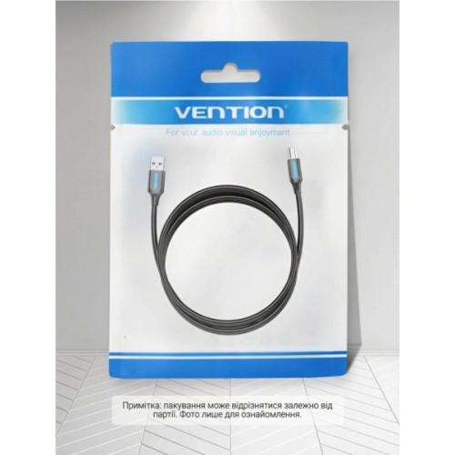 Кабель для принтера USB 2.0 AM/BM 0.5m PVC black Vention (COQBD)