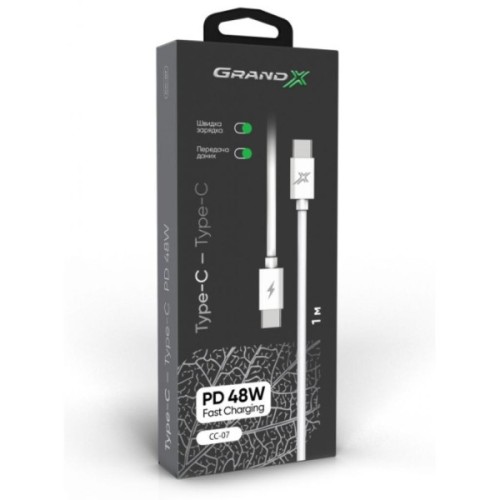 Дата кабель USB-C to USB-C 1.0m Grand-X (CC-07)