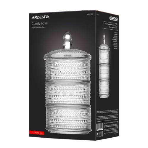 Цукорниця Ardesto Verbena, 12,5 х 25,5 см, скло, прозорий (AR5021)