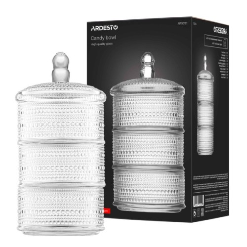 Цукорниця Ardesto Verbena, 12,5 х 25,5 см, скло, прозорий (AR5021)