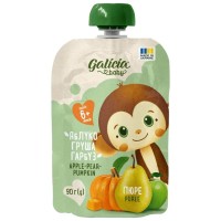 Дитяче пюре Galicia Baby яблучно-грушево-гарбузове натуральне гомогенізоване 90 г (4820209564440)