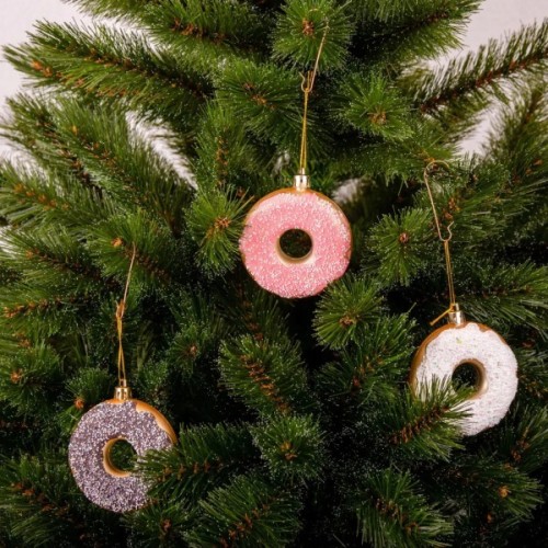 Ялинкова іграшка Chomik пластикові Пончики 3 шт, 8см, коричневі (5901292677169_1)