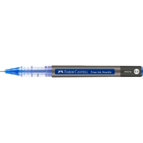 Ролер Faber-Castell Free Ink Needle Micro, колір чорнил синій, 0,5 мм, одноразова (31405)