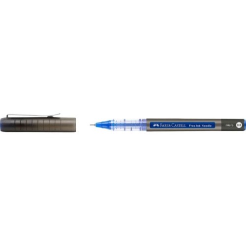 Ролер Faber-Castell Free Ink Needle Micro, колір чорнил синій, 0,5 мм, одноразова (31405)