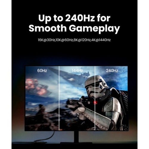 Кабель мультимедійний DisplayPort M to DisplayPort M 1.0m 16K DP118 black Ugreen (15383)