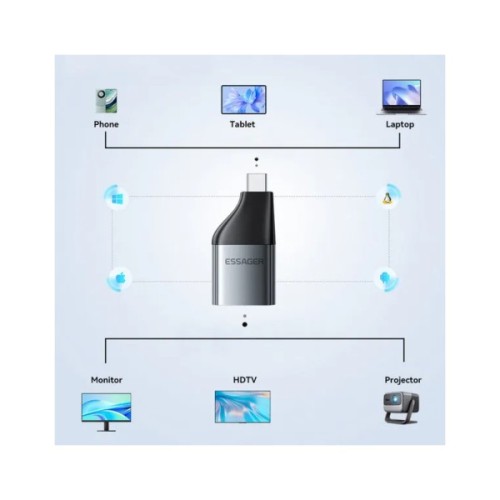 Перехідник DP M to USB-C F Essager (EZJDP-MJ0G-P)