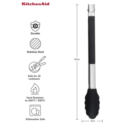 Щипці кухонні KitchenAid Universal, 30,9 см, чорний (KQG205OHOBE)