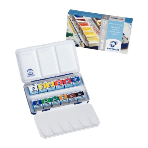 Акварельні фарби Royal Talens Van Gogh 12 кольорів + пензлик (8712079049003)