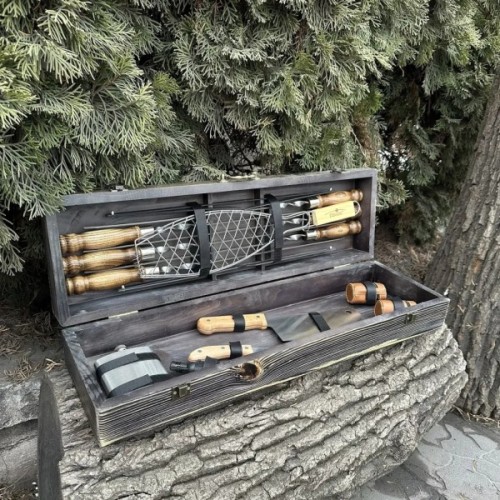 Набір для барбекю Metalzavod Майстер BBQ темна текстура (PN-BBQ-TDK)