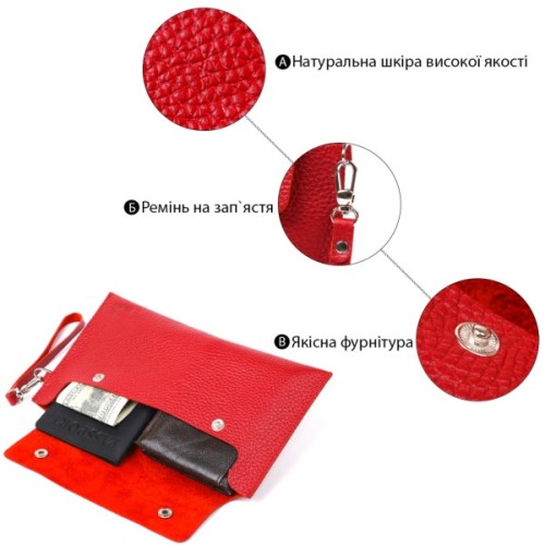 Косметичка Shvigel Шкіряна тревел Червона (16417)