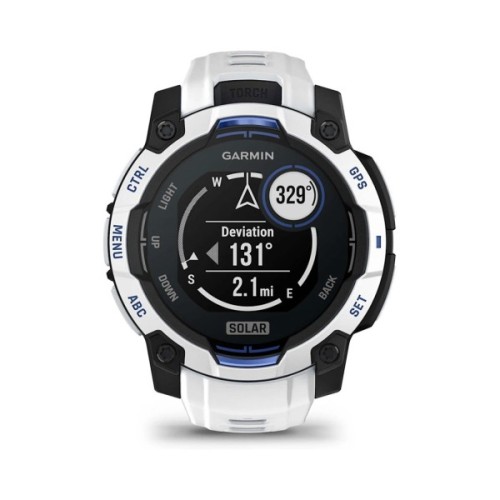 Смарт-годинник Garmin Instinct 3, 45mm, Solar, Whitestone with Whitestone Band, GPS смарт-годинник (010-02934-03)
