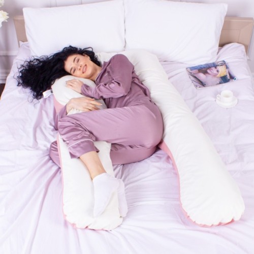 Подушка MirSon для вагітних і відпочинку Eco Line №8018 U-подібна Warm Sand (2200006178439)