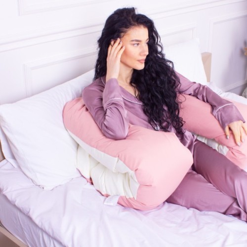 Подушка MirSon для вагітних і відпочинку Eco Line №8018 U-подібна Warm Sand (2200006178439)