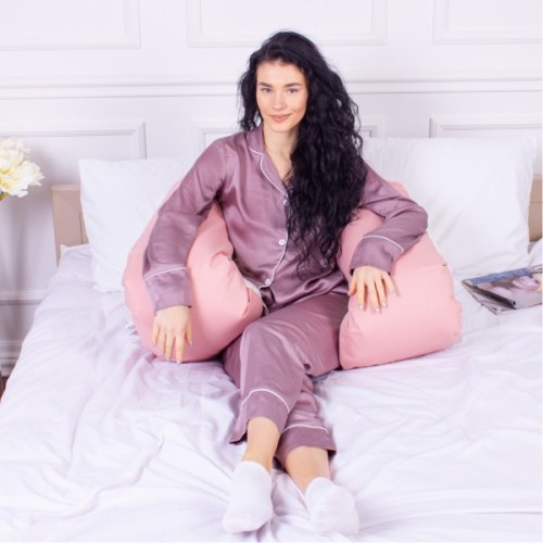 Подушка MirSon для вагітних і відпочинку Eco Line №8018 U-подібна Warm Sand (2200006178439)