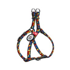 Шлея для котів WAUDOG Nylon з QR паспортом "Блоки" пластиковий фастекс XS (319-4056)