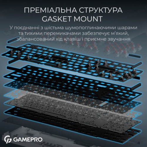 Клавіатура GamePro Asgard Drakkar Keychron Super Red Switch Wireless/Bluetooth/USB UA White (MK305WH)
