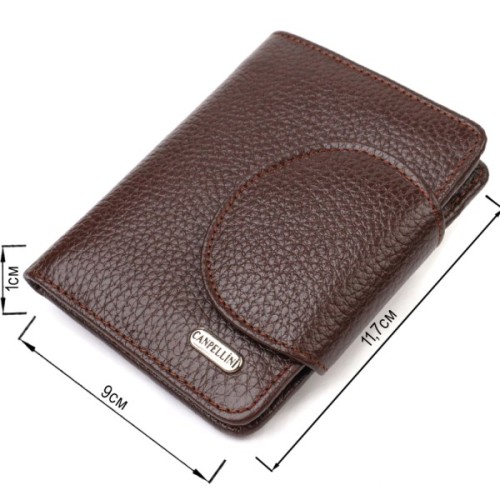 Портмоне Canpellini З натуральної шкіри Коричневе (21808)