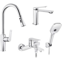 Душовий гарнітур Kroner Makon-C060 + змішувач Makon-C030-T+ змішувач Makon-C010 (CVS30155)