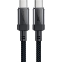 Дата кабель USB-C to USB-C 1.2m 60W stainless steel C12-03 Black Acefast (6974316283317)