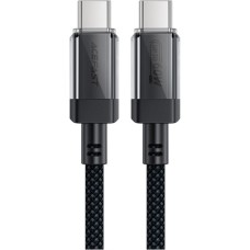 Дата кабель USB-C to USB-C 1.2m 60W stainless steel C12-03 Black Acefast (6974316283317)