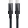 Дата кабель USB-C to USB-C 1.2m 60W stainless steel C12-03 Black Acefast (6974316283317)