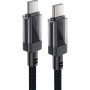 Дата кабель USB-C to USB-C 1.2m 60W stainless steel C12-03 Black Acefast (6974316283317)