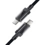 Дата кабель USB-C to USB-C 1.2m 60W stainless steel C12-03 Black Acefast (6974316283317)