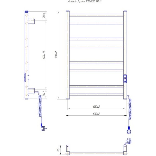 Сушарка для рушників Ardesto Square-TR K (6.1.0702.06.BM)