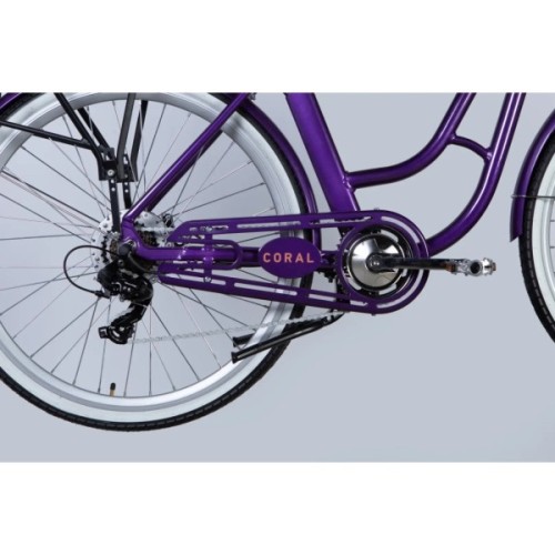 Електровелосипед Dorozhnik 28" eCORAL DD FR рама-19" 48B 17.5А*г 500Вт 2026 фіолетово-синій (ELB-D-28-120)