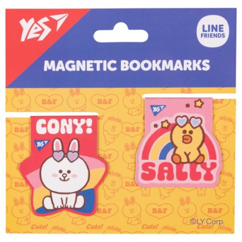 Закладки для книг Yes магнітні Line Friends Sally and Cony, 2шт (708108)