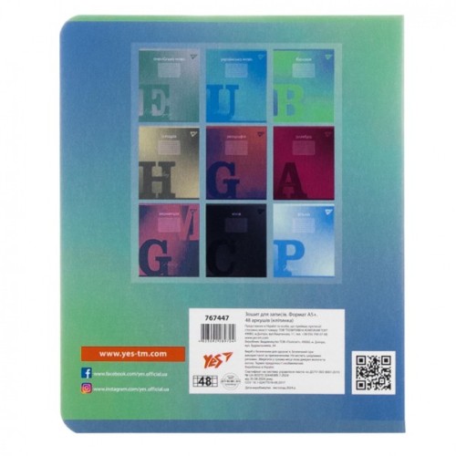 Зошит Yes предметний БІОЛОГІЯ Fusion 48 аркушів, клітинка (767447)