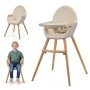 Стілець для годування Kinderkraft 2 в 1 Fini 2 Beige (5902533924493)