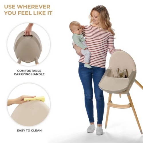 Стілець для годування Kinderkraft 2 в 1 Fini 2 Beige (5902533924493)