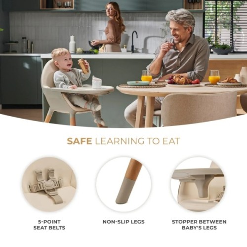 Стілець для годування Kinderkraft 2 в 1 Fini 2 Beige (5902533924493)