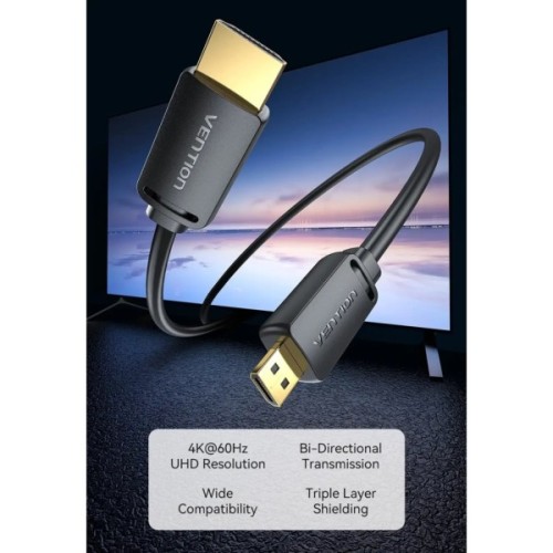 Кабель мультимедійний HDMI M to HDMI mini M 3.0m V2.0 4K60Hz Vention (AGHBI)