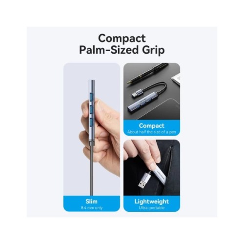 Концентратор Vention USB 3.0 to 1xUSB 3.0 + 3xUSB 2.0 0.15m gray (CKOHB)