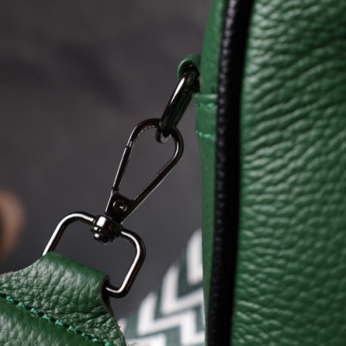 Сумка Vintage Шкіряна з плетінням Зелена (22410)