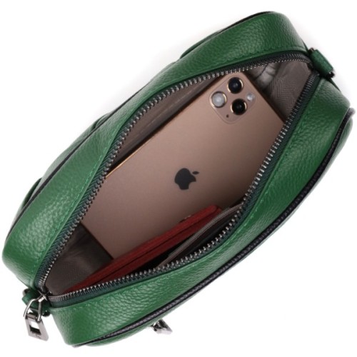 Сумка Vintage Шкіряна з плетінням Зелена (22410)