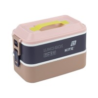 Ланч-бокс Kite подвійний з наповненням 2000 мл бежевий (K25-1184-1)