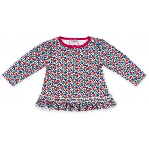 Набір дитячого одягу Luvena Fortuna для девочек: кофточка, красные штанишки и меховая жилетка (G8070.9-12)