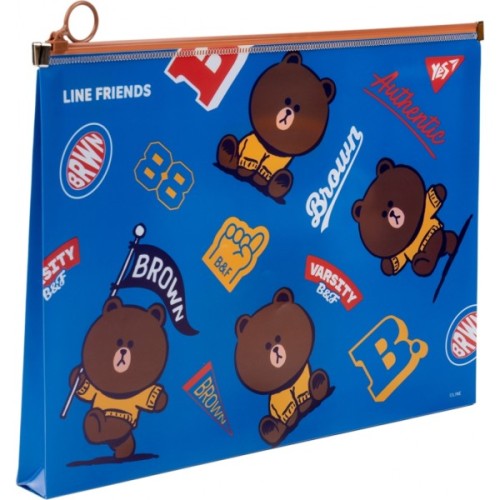 Папка на блискавці Yes А4 Line Friends (492091)