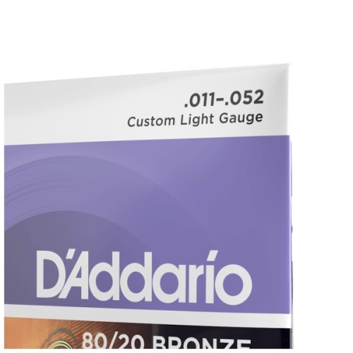 Струни для гітари D'Addario 80/20 Bronze Custom Light (11-52) (EJ13)