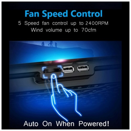 Підставка до ноутбука IceCoorel 10-15.6", 6*60mm 2500 RPM, 2*USB, 353x255x32mm, Black (A9)