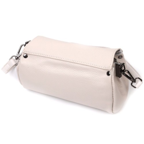 Сумка Vintage Шкіряна жіноча з трикутним клапаном Біла (22255)