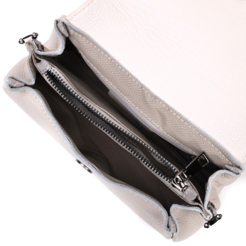 Сумка Vintage Шкіряна жіноча з трикутним клапаном Біла (22255)