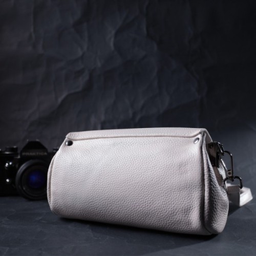 Сумка Vintage Шкіряна жіноча з трикутним клапаном Біла (22255)