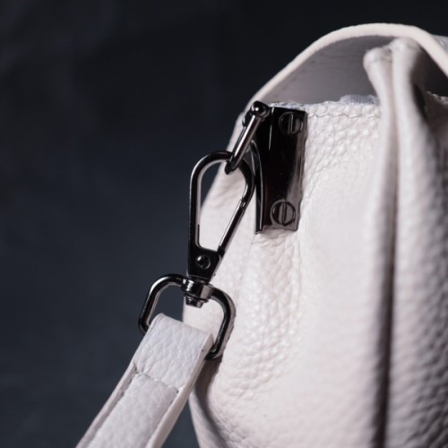 Сумка Vintage Шкіряна жіноча з трикутним клапаном Біла (22255)