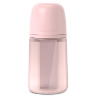 Пляшечка для годування Suavinex Colour Essence, 240 мл, силіконова, 240 мл, фізіологічна соска повільний потік, , світло-рожева (308654)